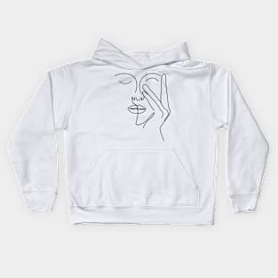 Face Outline of A Girl Kids Hoodie